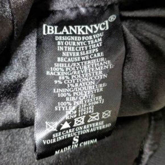 NWT BLANK NYC Vegan Faux Leather Bomber Jacket S - Picture 8 of 9